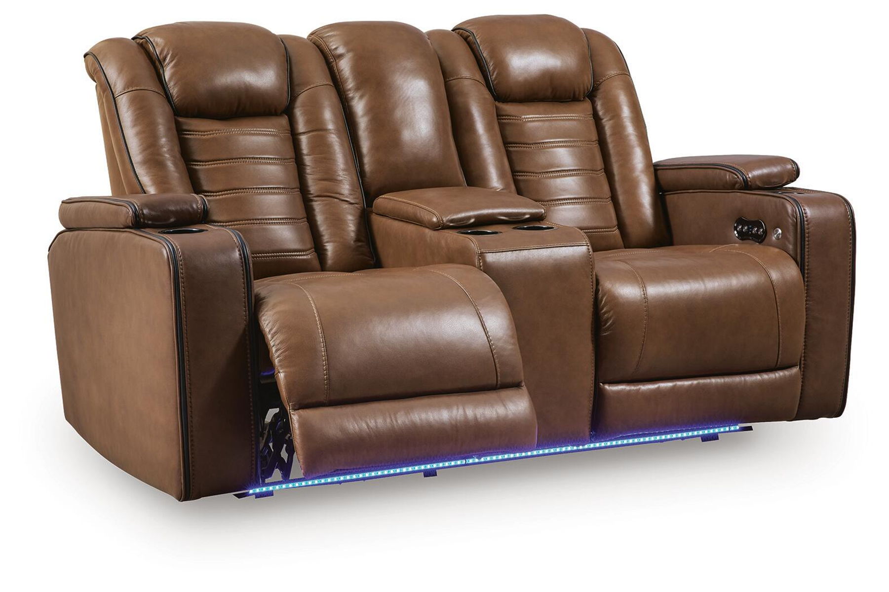 Gruaro - Power Reclining Loveseat With Console / Adjustable Headrest - Amber - Image 3