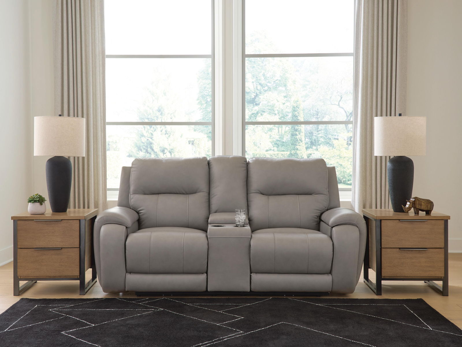 Real Moments - Power Reclining Loveseat With Audio Seating - Ash - Image 3