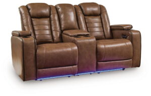 Gruaro - Power Reclining Loveseat With Console / Adjustable Headrest - Amber
