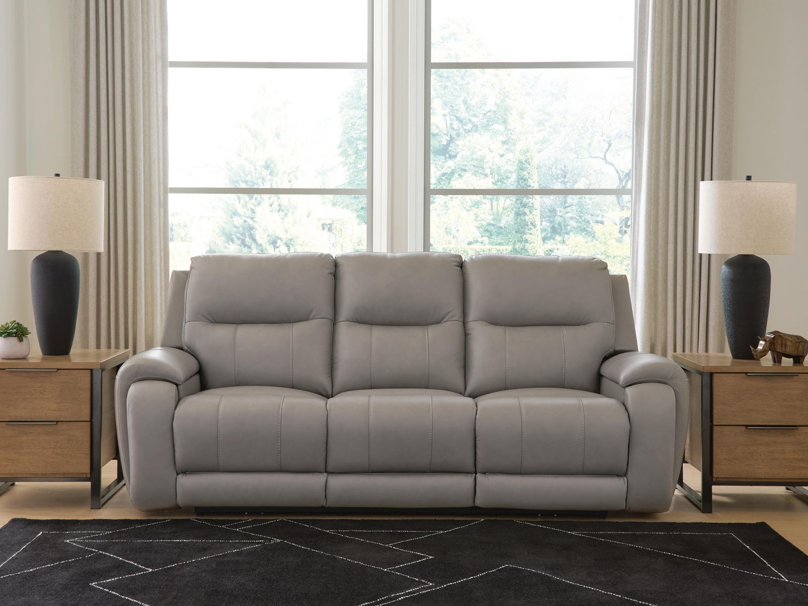 Real Moments - Power Reclining Sofa With Audio Seating - Ash - Image 4