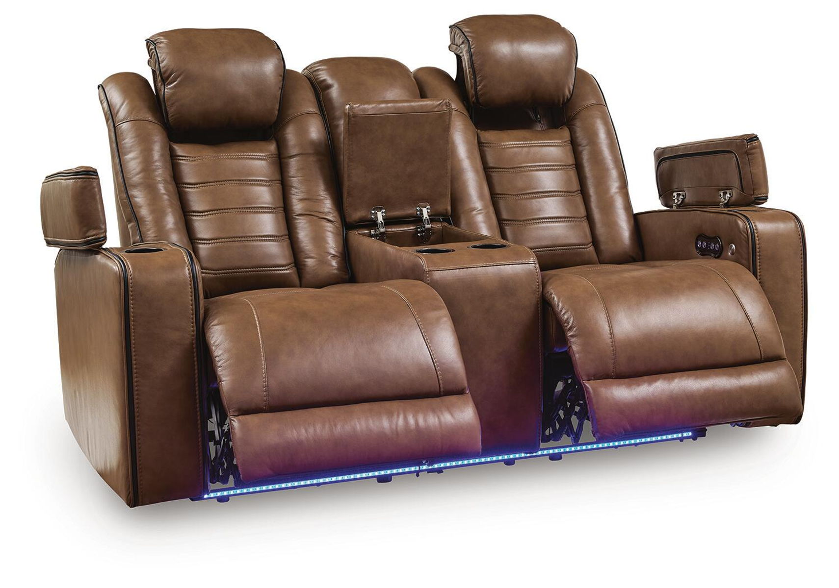 Gruaro - Power Reclining Loveseat With Console / Adjustable Headrest - Amber - Image 4