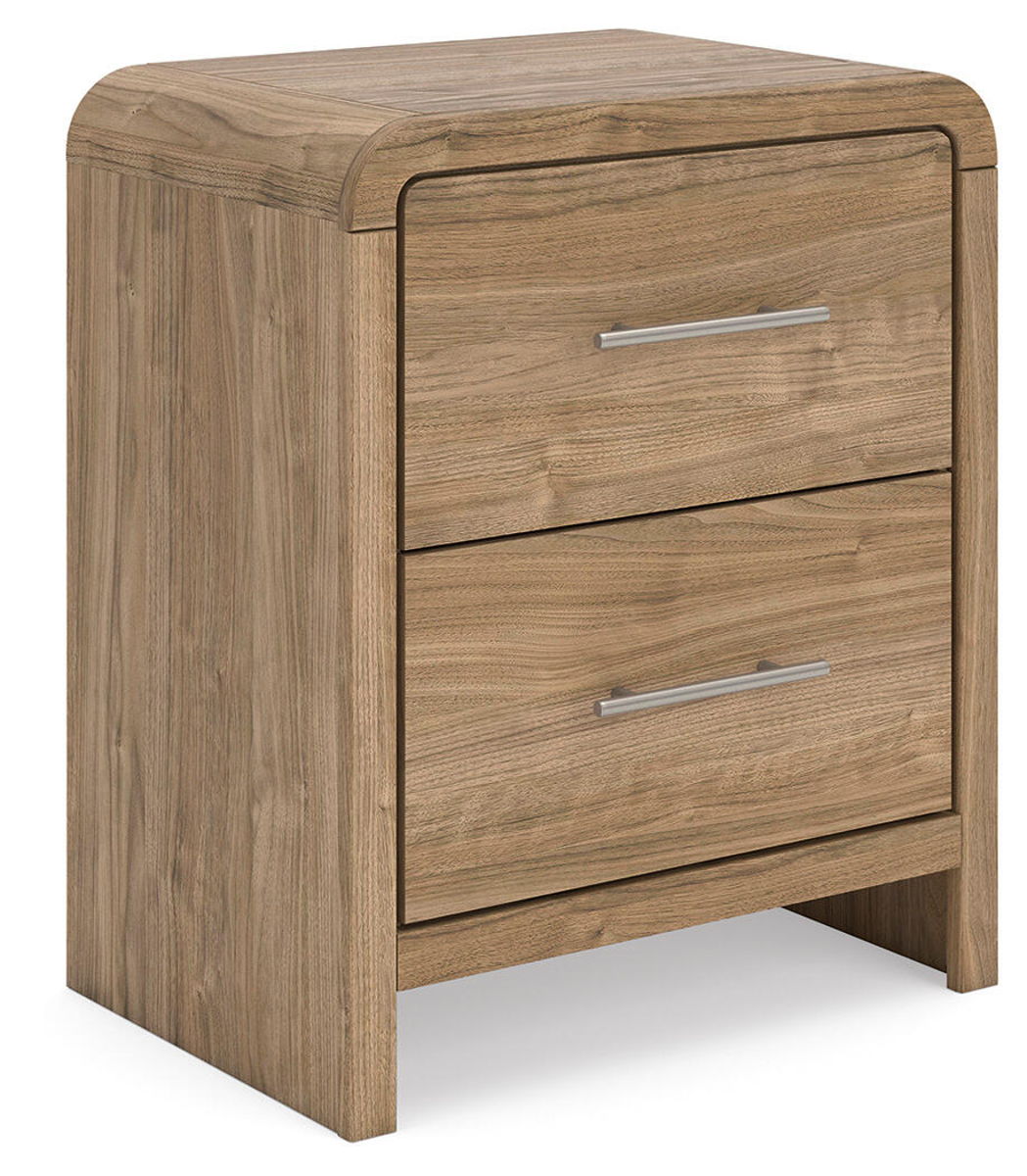 Gramburg - Two Drawer Night Stand - Warm Natural Brown