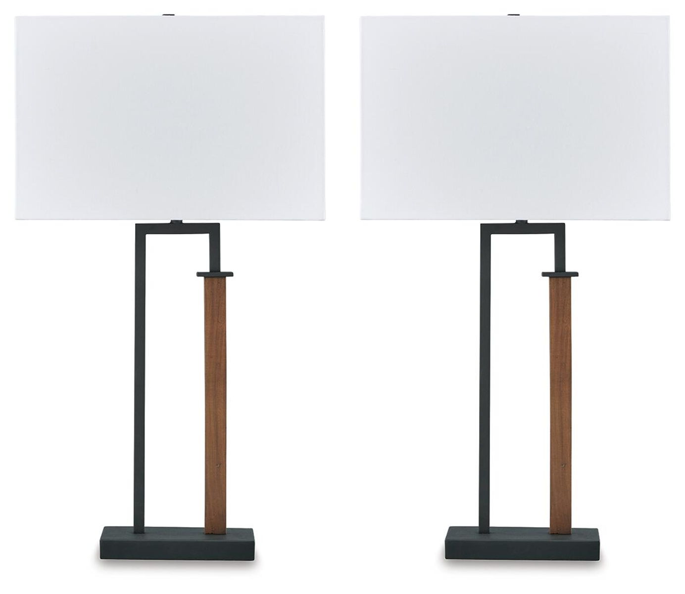 Voslen - Metal Table Lamp (Set of 2) - Black / Brown