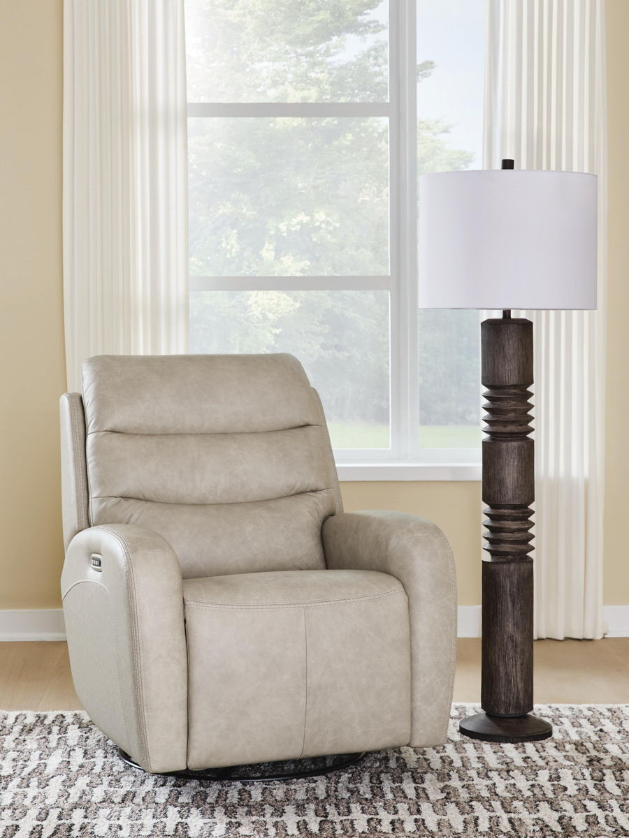 Motion-Max - Swivel Glider Power Recliner - Stonewash - Image 3