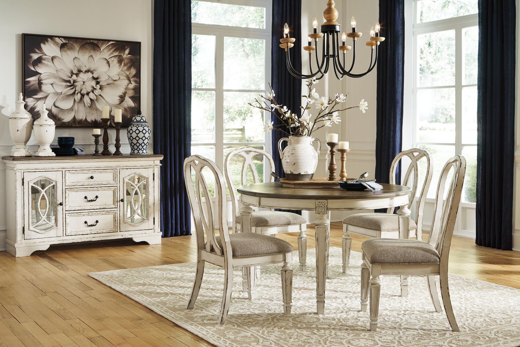 Realyn - Oval Dining Room Extension Table - Chipped White - Image 3