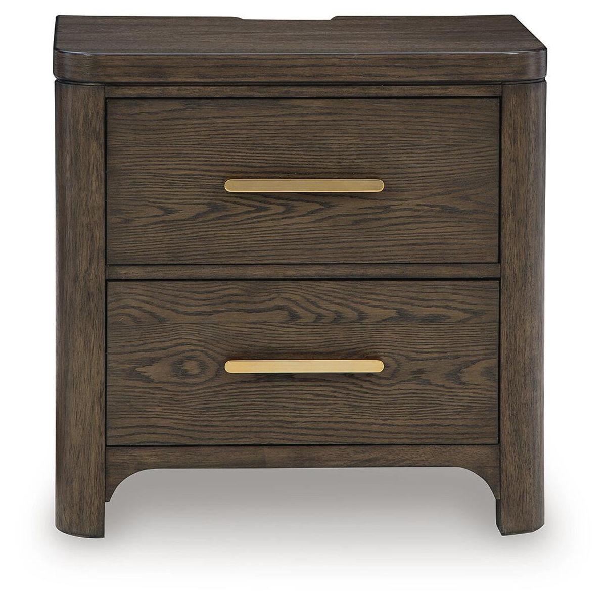 Radkin - Two Drawer Night Stand - Burnished Brown - Image 3