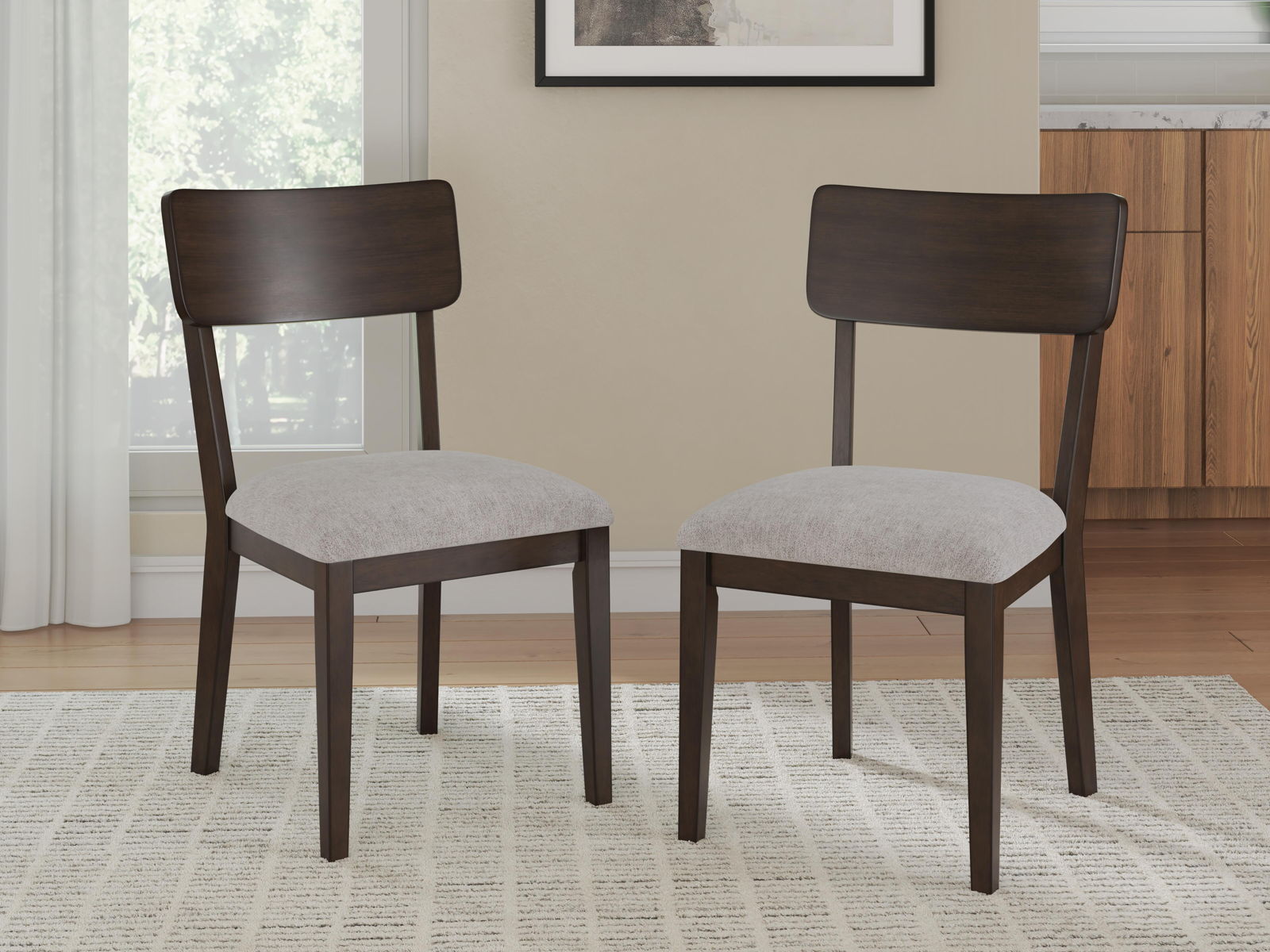 Mallenette - Dining Upholstered Side Chair (Set of 2) - Merlot - Image 4