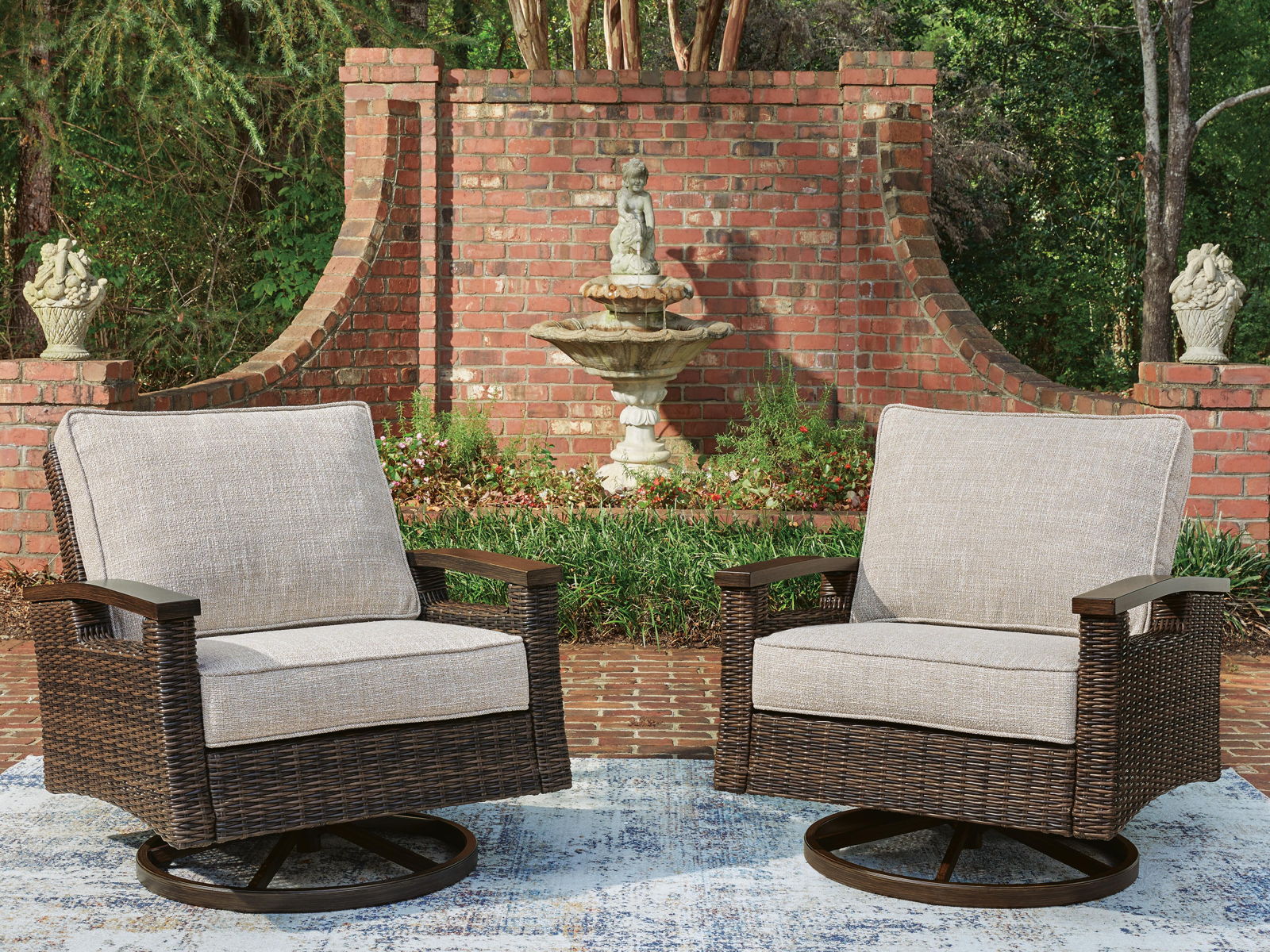 Monterey Point - Swivel Lounge Chair (Set of 2) - Dark Brown - Image 4