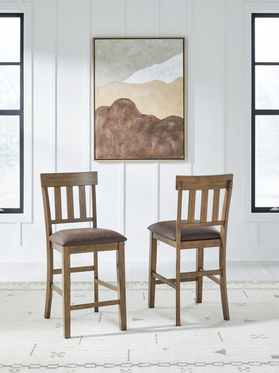 Urbinforte - Upholstered Barstool (Set of 2) - Light Brown - Image 4