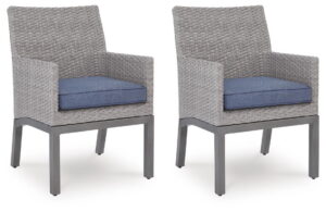 Half Moon Beach - Arm Chair With Cushion (Set of 2) - Blue / Gray