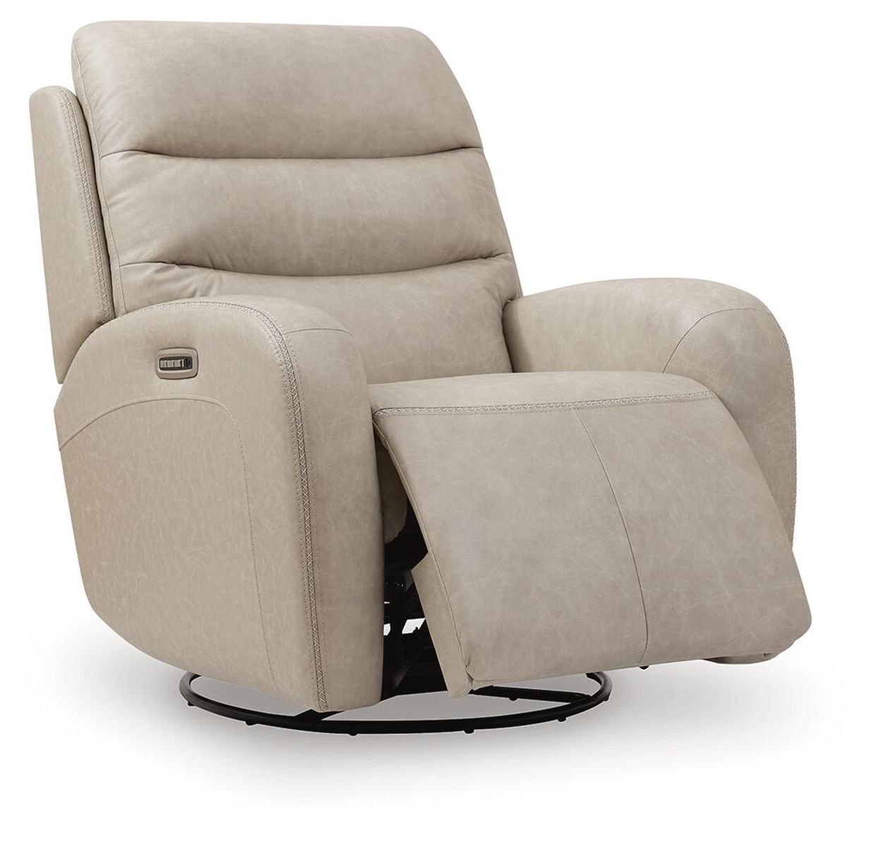 Motion-Max - Swivel Glider Power Recliner - Stonewash - Image 2