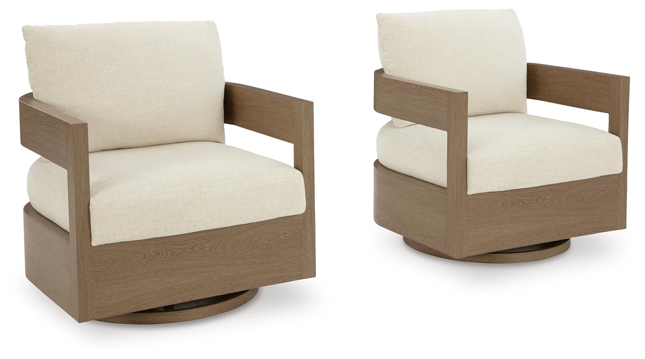 Serene Bay - Swivel Glider Chair With Cushion - Dark Brown / White - Image 4