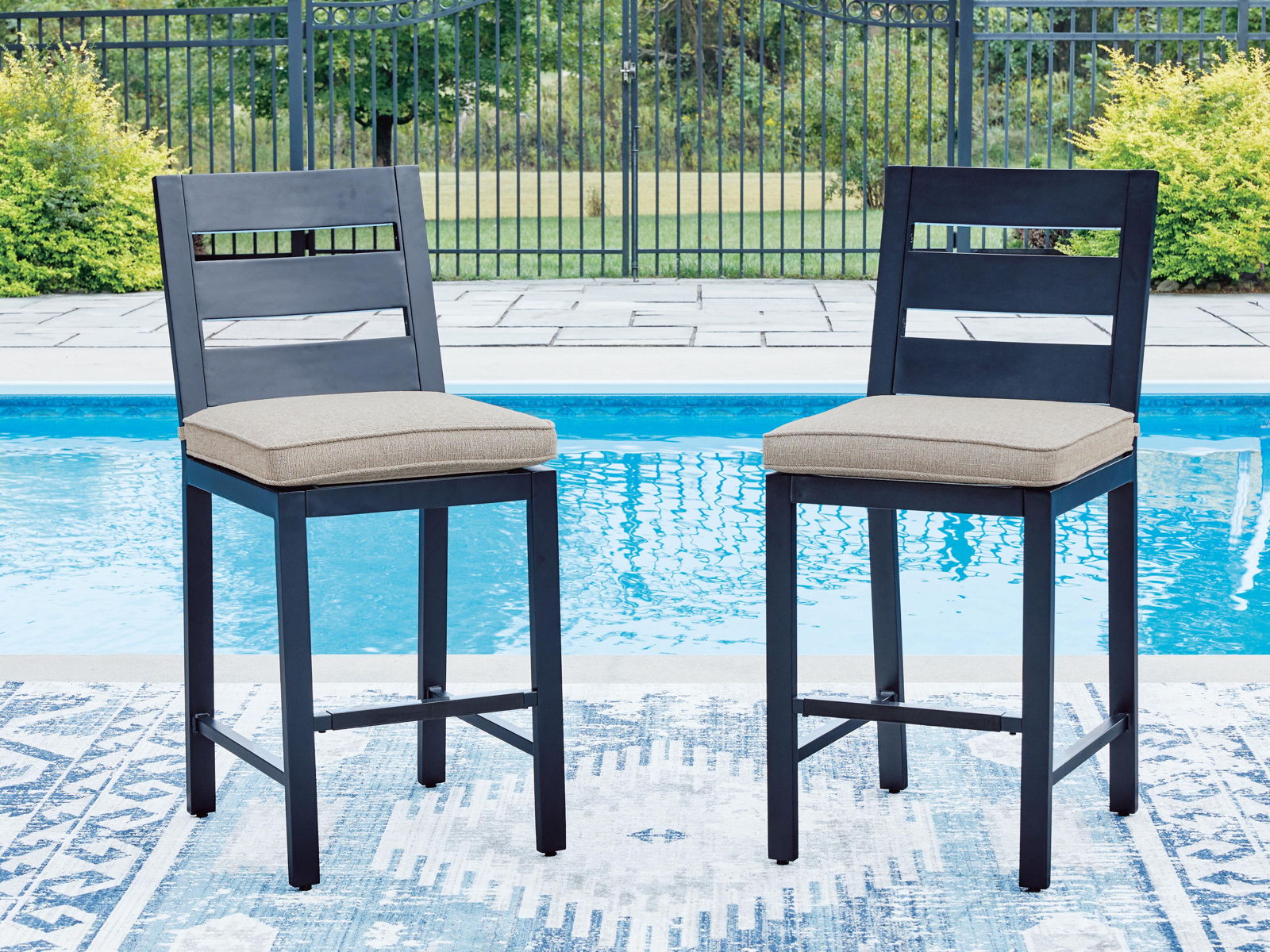 East Beach - Barstool (Set of 2) - Blue - Image 4
