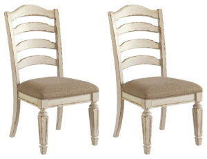 Realyn - Dining UPH Side Chair (Set of 2) - Ladderback - Chipped White