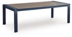 East Beach - Rectangular Dining Table With Umbrella Option - Blue
