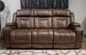 Mestrino - Power Recline Sofa With Adjustable Headrest - Hickory