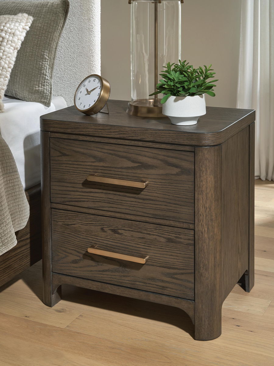 Radkin - Two Drawer Night Stand - Burnished Brown - Image 4