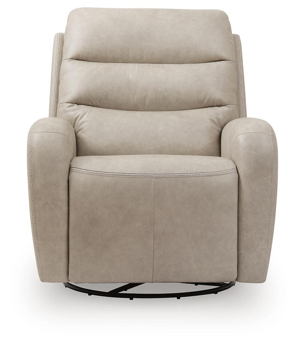 Motion-Max - Swivel Glider Power Recliner - Stonewash - Image 4