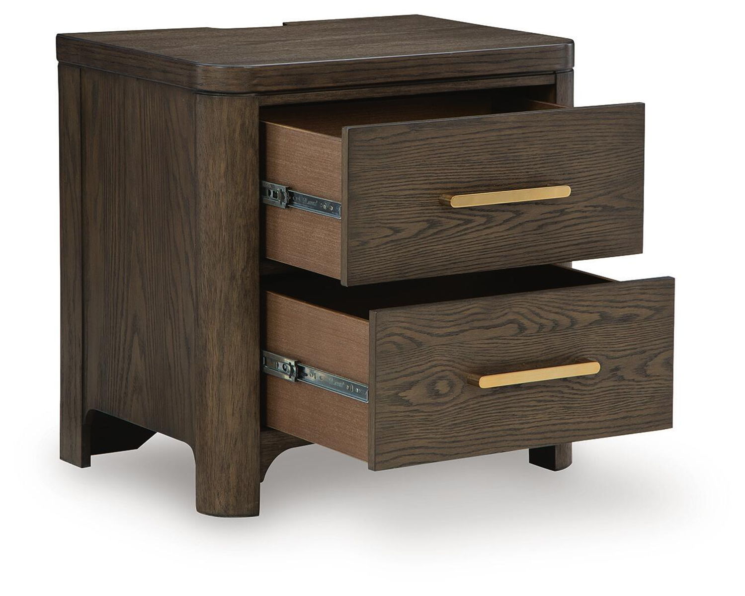 Radkin - Two Drawer Night Stand - Burnished Brown - Image 2