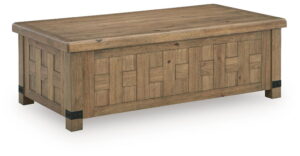 Ridgester - Lift Top Cocktail Table - Light Brown