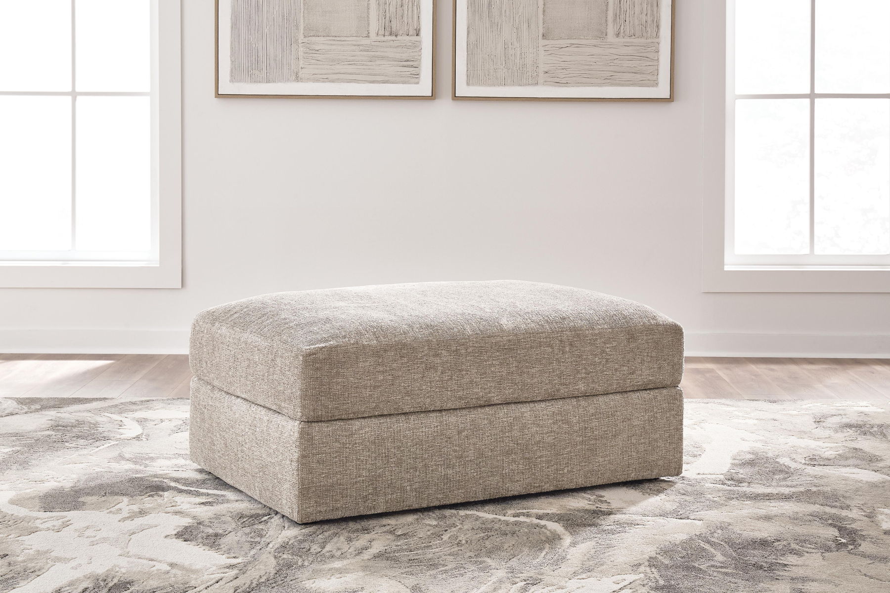 Nexora-Court - Oversized Accent Ottoman - Burlap - Image 3