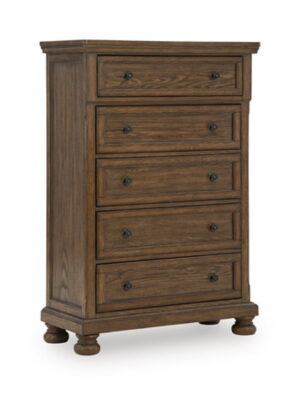 Zackaryn - Five Drawer Chest - Warm Brown