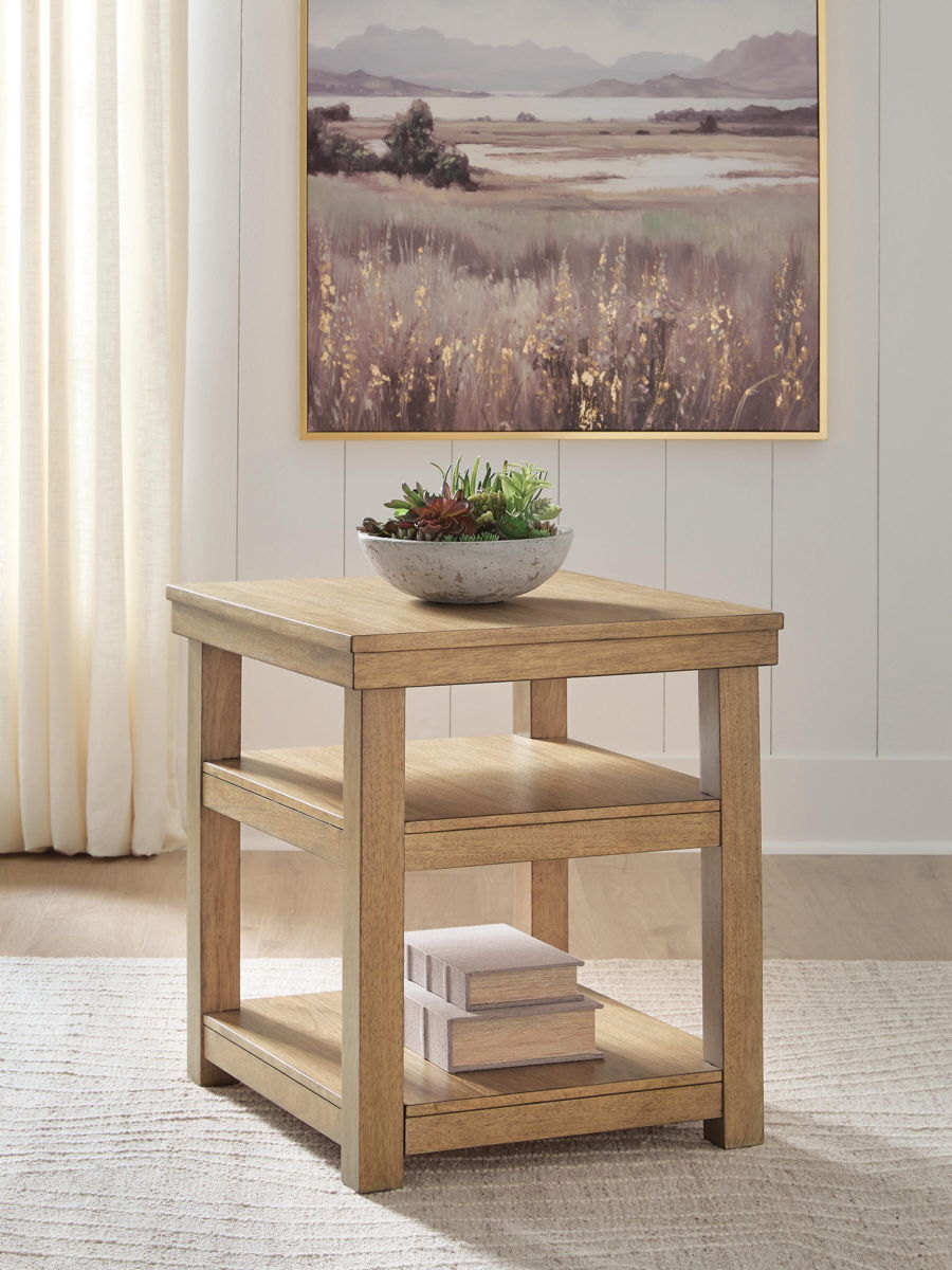 Wittenmyer - Rectangular End Table - Natural / Black - Image 3