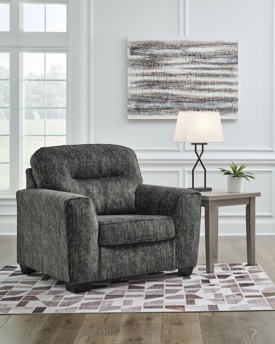 Lonoke - 2 Pc. - Chair And A Half, Ottoman - Gunmetal - Image 2