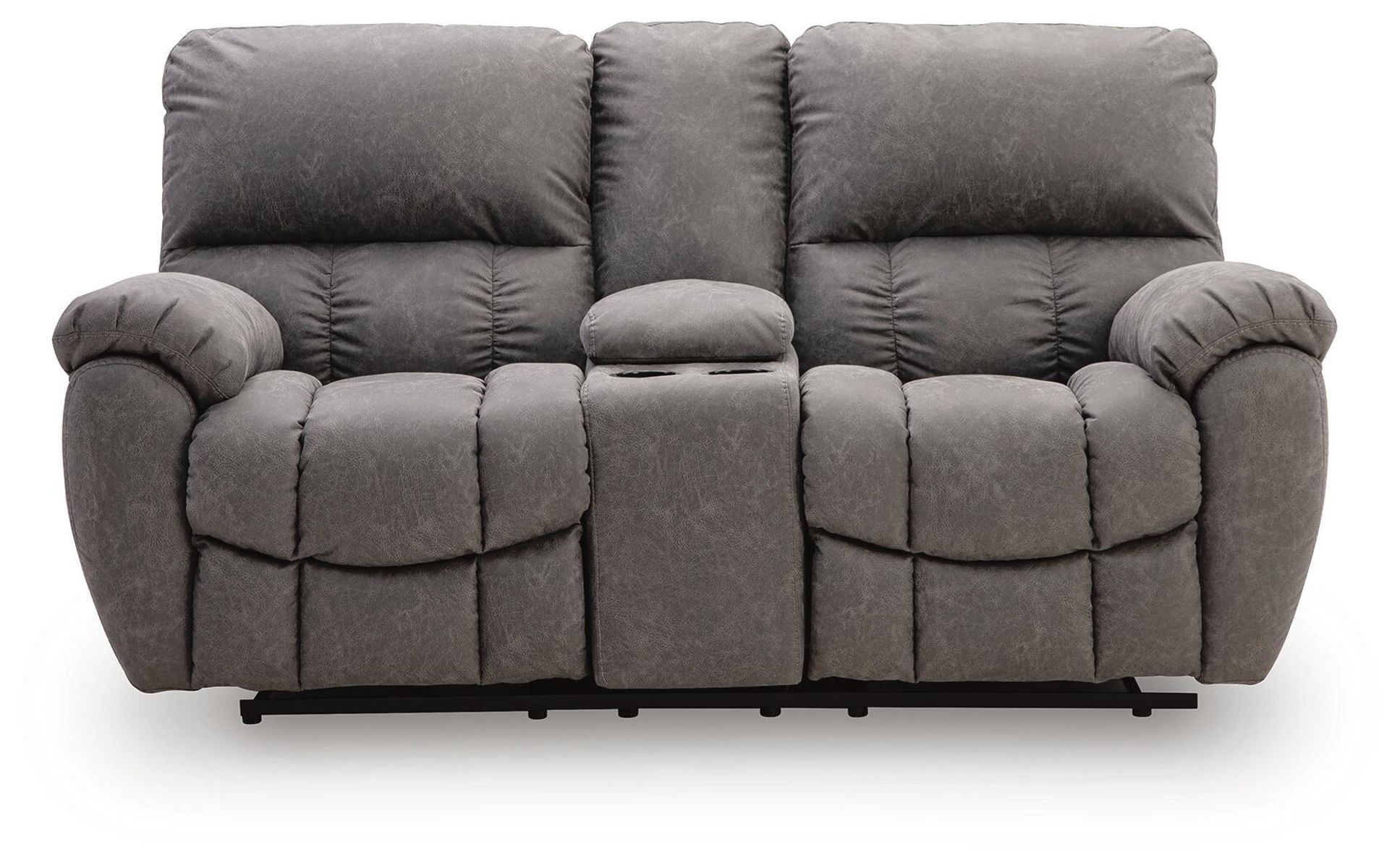 Bakerstein - Power Reclining Loveseat/Console/Adjustable Headrest - Galaxy - Image 2