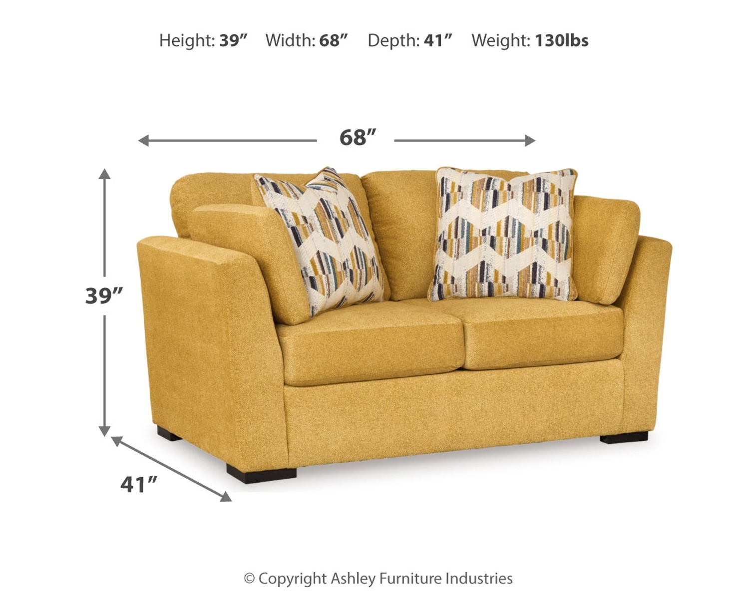 Keerwick - Loveseat - Sunflower - Image 4