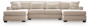 Mandi Point - 3-Piece Double Chaise Sleeper Sectional - Marble