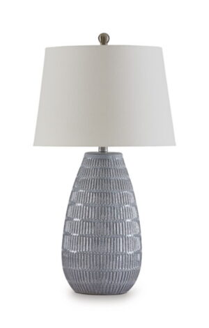 Kaidins - Ceramic Table Lamp - White / Blue