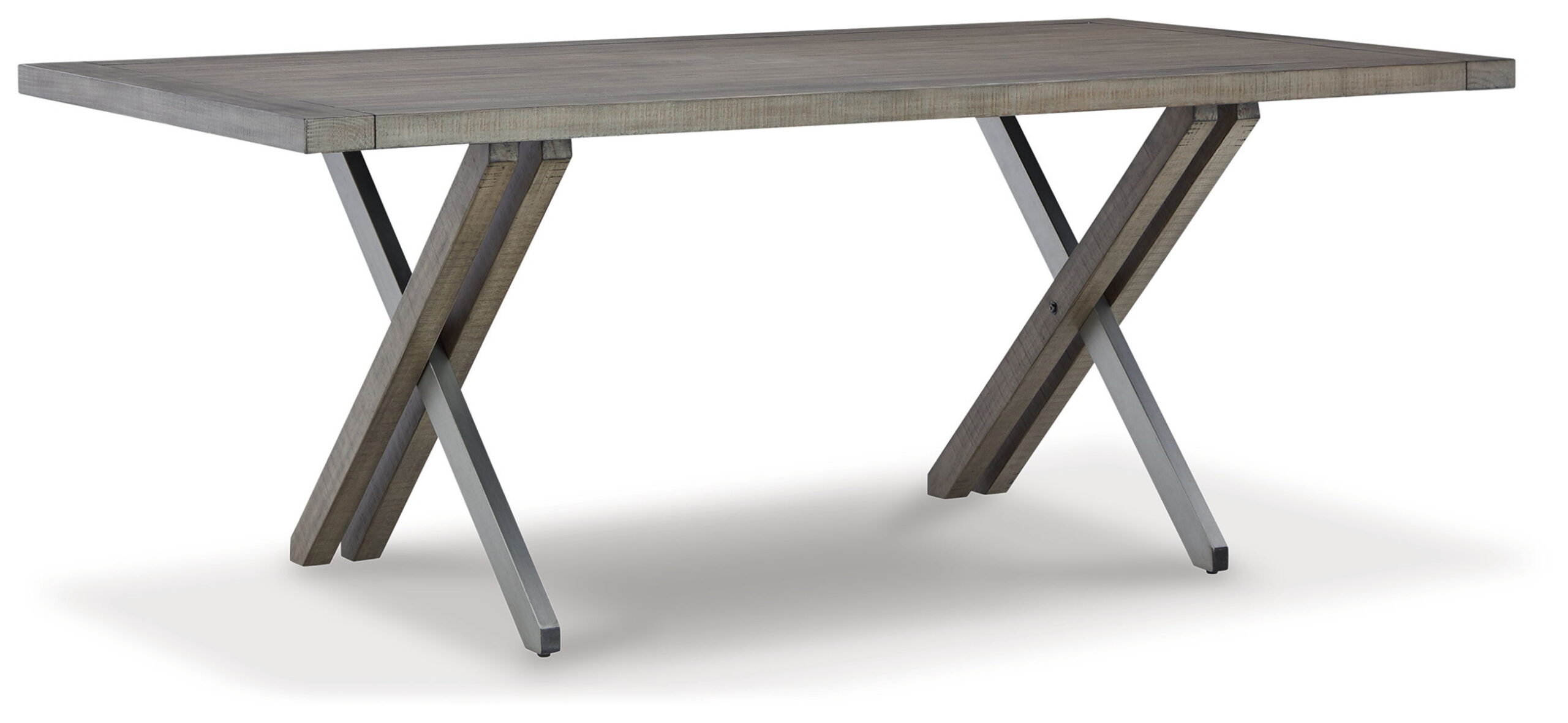 Krystanza - 9 Pc. - Dining Room Table, 8 Oatmeal Side Chairs - Weathered Gray - Image 3