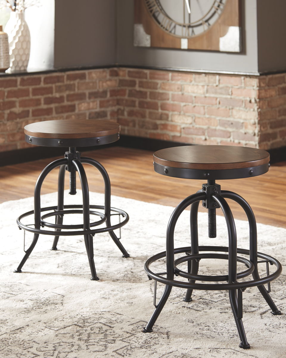 Valebeck - Swivel Barstool (Set of 2) - Brown / Black - Image 4