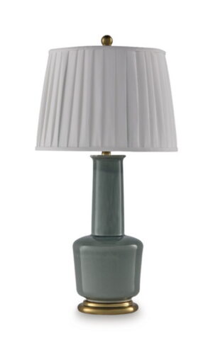 Webbington - Ceramic Table Lamp - Teal / Gold Finish