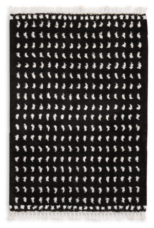 Minston - 5' x 7' Rug - Black / White