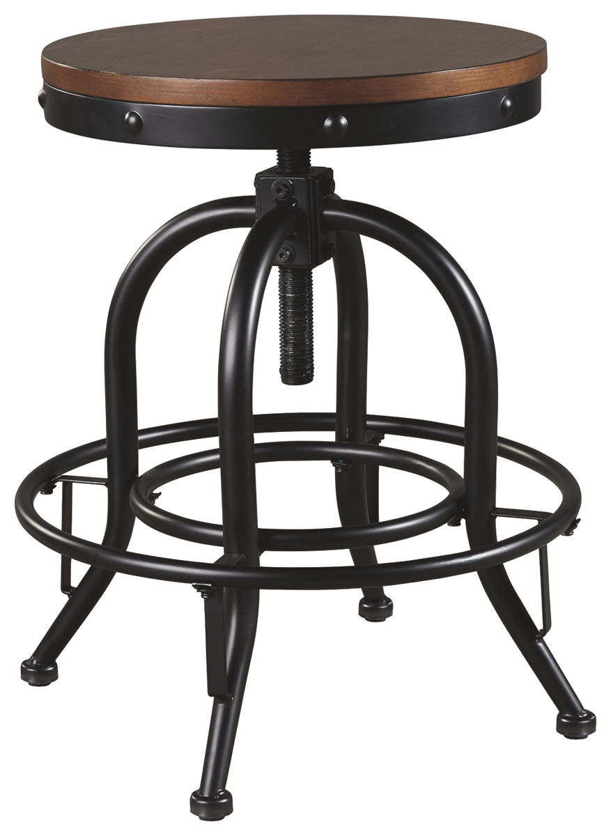 Valebeck - Swivel Barstool (Set of 2) - Brown / Black - Image 3