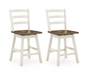 Brinfern - Swivel Stool (Set of 2) - Brown / Antique White