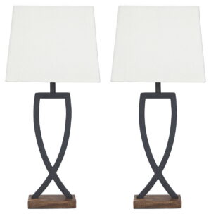 Makara - Metal Table Lamp (Set of 2) - Black / Brown