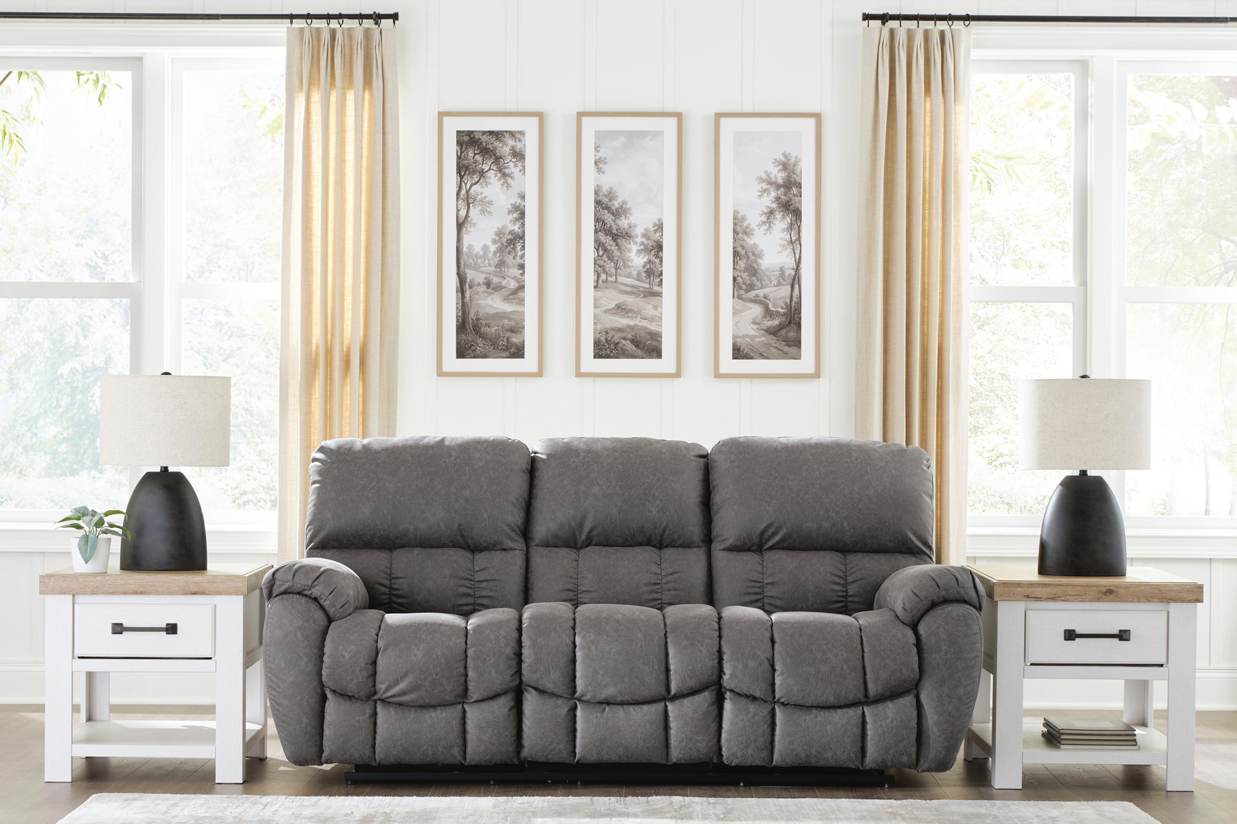 Bakerstein - Power Reclining Sofa With Adjustable Headrest - Galaxy - Image 3