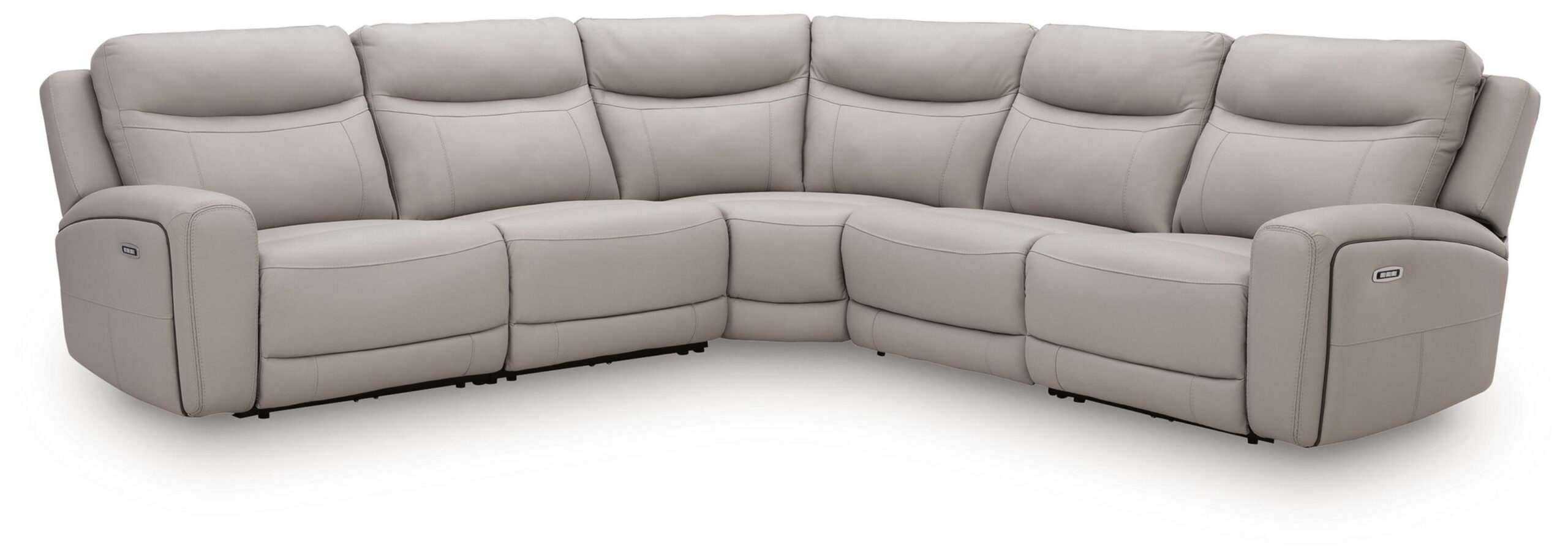 Gravier - 5-Piece Power Reclining Sectional - Gray