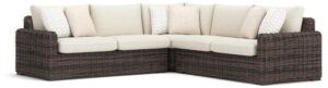 Kimora - 3-Piece Outdoor Sectional - Beige / Dark Brown