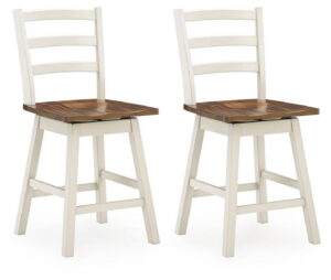 Brinfern - Swivel Stool (Set of 2) - Brown / Antique White