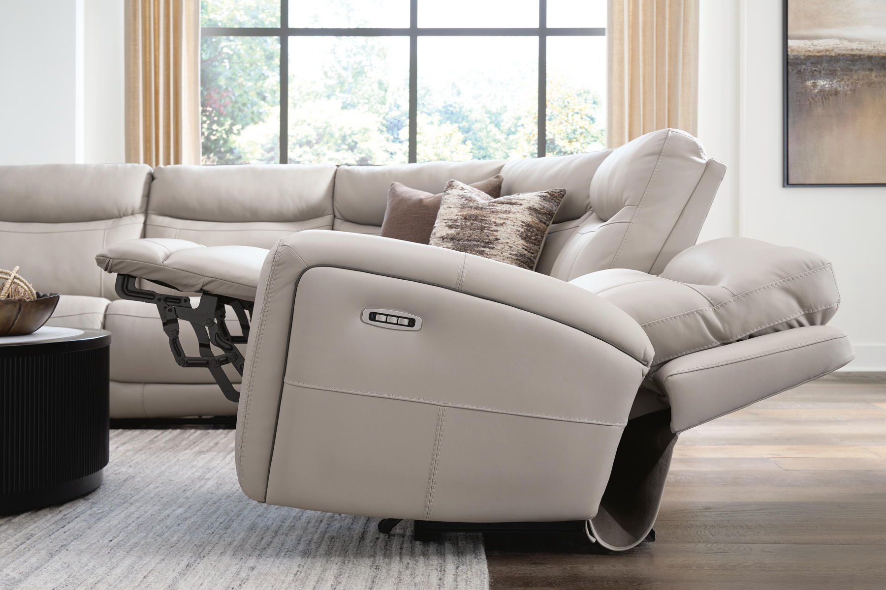 Gravier - 5-Piece Power Reclining Sectional - Gray - Image 2