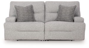 Acklen Place - 2-Piece Power Reclining Sectional Loveseat - Pewter
