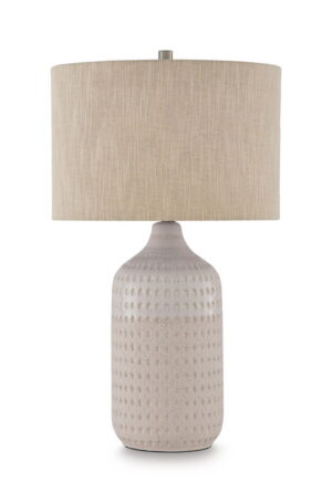 Capwich - Ceramic Table Lamp - Beige / White