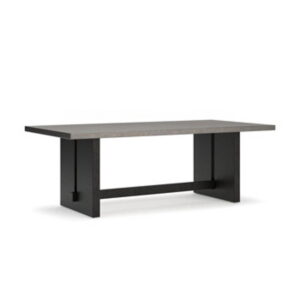 Salina Bay - Rectangular Dining Table With Umbrella Option - Black / Gray