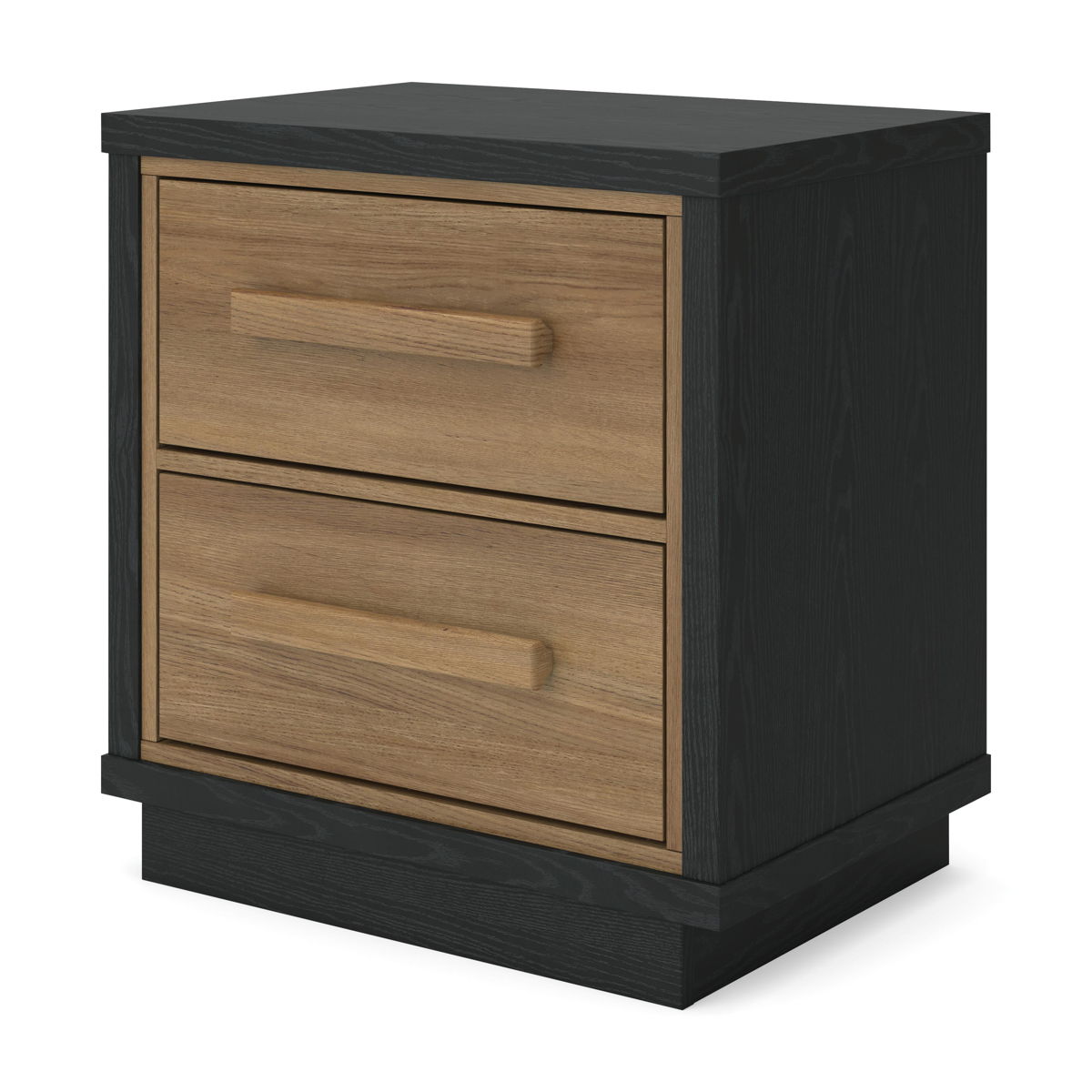 Kozmour - Two Drawer Night Stand - Black / Brown - Image 2