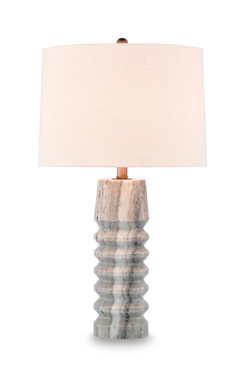 Desmont - Marble Table Lamp - White / Beige / Gray - Image 2