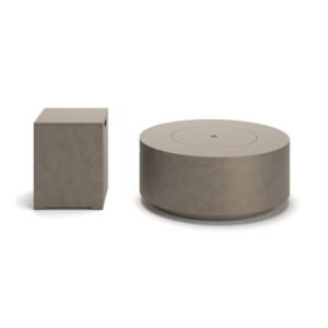 Midnight Mountain - Round Fire Pit With Tank Cover - Light Brown